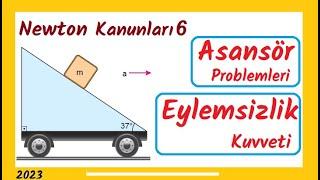 Newton Kanunları 6 Asansör Problemi / Eylemsizlik Kuvveti Soruları