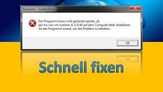 Programm kann nicht gestartet werden da api-ms-win-crt-runtime-l1-1-0.dll fehlt |  Fix 2018 Deutsch