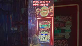 Lucky Lady won  Dragon link Limit Minor Jackpot #jackpot #casinogames #slotbonus