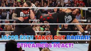 Streamers React!! Jacob Fatu attacks Roman Reigns! #wwe #wwesmackdown #romanreigns