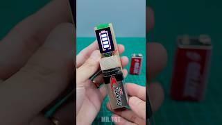 9v Battery Test  #diy #tools #ideas #9vbattery #shorts