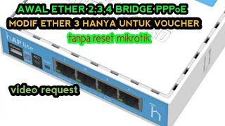 CARA SETTING MIKROTIK LEWAT HP UNTUK MODIF 1 ETHER YANG SUDAH DI BRIDGE JADI PPPoE