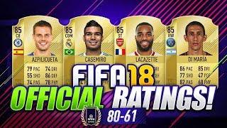 NEW FIFA 18 RATINGS! 80-61