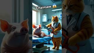 Doctor Cat Diagnoses Pig  #goviral #aicat #aipig #pig #orangecats #viral #viralcatvideos #aivideos
