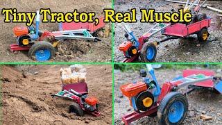 Tiny RC Tractor Hauls Real Stuff Like a Beast!  #RCTractor #MiniFarming #SatisfyingVideo