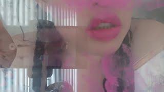 ASMR Glass kissing in pink 