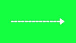 White Dotted Animated Straight Line Arrow on Green Screen Background | 4K | ROYALTY FREE