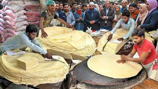 Biggest Manda Roti Making | Roll Samosa Patti - Huge Roti Dough Cutting Process - Karachi StreetFood