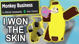 I WON THE MONKEY SKIN IN ARSENAL.. | ROBLOX