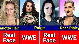 Female Wrestlers Real Face Vs WWE Face