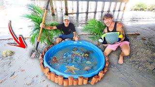 HOMEMADE SALTWATER BEACH POND! (Home Depot)