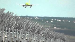 S7 Airbus A 320 landing (2 attempt) @ Kiv (Chisinau, Moldova)