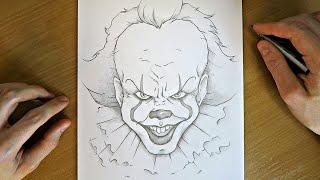 How to Draw Pennywise | Step-by-Step | Simple Pencil Sketch Drawing Tutorial | It ️