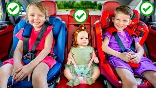 Baby Alex and Dasha show safety rules in the car