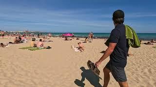 SPAIN Beach Walk Tour | ALACANT Alicante Beach Walk Spain | ALICANTE Spain | ️Playa del Postiguet!