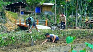 Journey of pond renovation to raise KOI fish: PHIN & DAN, Together Building a strong embankment