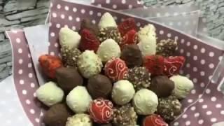 Клубника в шоколаде в виде букета