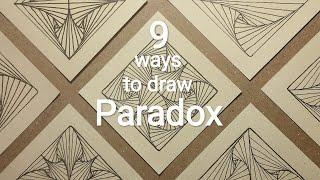 9 ways to draw Paradox tangle pattern / Zentangle patterns step by step / Easy patterns /Patron