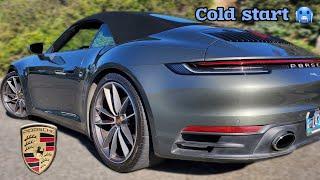 Porsche Carrera S 911 992 Cold Start with stock sports exhaust