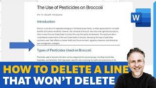 How to Delete a Line in Word that Won't Delete - Remove Horizontal Line is MS Word