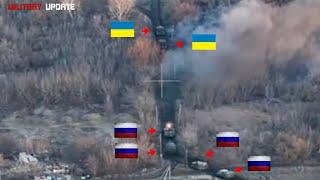 Rare footage! Duel of Two Tank Groups between Russia and Ukraine