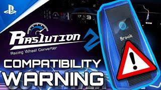 WARNING about Ras1ution 2 Wheel Compatibility with MOZA, FANATEC and Cammus on PlayStation