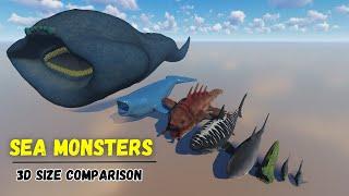 Sea Monsters Size Comparison 2024 || The Bloop Vs El Gran Maja Vs Julia Beast 