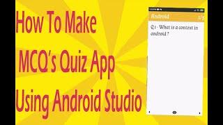 How to make Simple Quiz App using Android Studio Promo | Android App Development