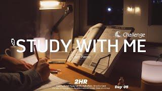 2-HOUR STUDY WITH ME | Calm Piano | Pomodoro 50-10 | Sunset | Day 5