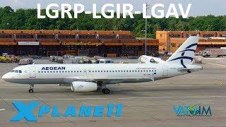 X-Plane 11 | GREECE + Toliss 1.3.2!! | A319 A320 | VATSIM | Rhodes, Heraklion & Athens!!