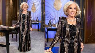 ¡MÁS REINA QUE NUNCA! Mirtha, en un look negro y oro, recibió la primavera a puro brillo