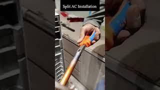 Split AC Installation | Copper Welding Work #shorts