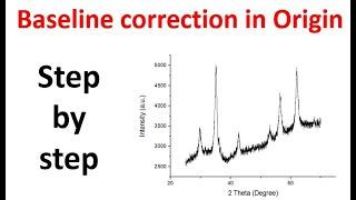 Baseline correction of XRD data using Origin software