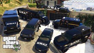 GTA 5 - Stealing RARE SWAT VEHICLES with Franklin! (Real Life Cars #115)