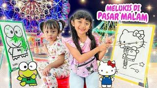 SAMANTHA DAN AUDREY MELUKIS SERBA SANRIO VIRAL !! MAIN WAHANA EKSTRIM DI PASAR MALAM !