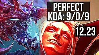 CHO'GATH vs VLADIMIR (MID) | 9/0/9, Rank 6 Cho, 700+ games, Legendary | KR Master | 12.23