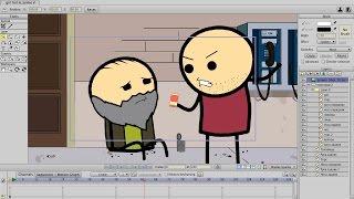 Anime Studio Pro (Moho Pro) - How to Creatе а bone Characters and Animation. Cyanide and Happiness