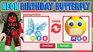 I TRADED *NEW* NEON BIRTHDAY BUTTERFLY 2024 FOR THIS MEGA  IN ADOPT ME