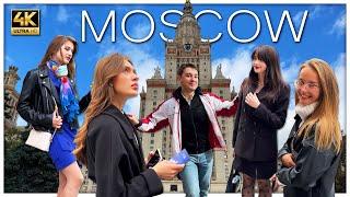 Russian Students of the Best Moscow State University. Walking Tour of Moscow Youth 4K