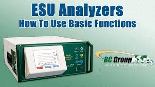 ESU Analyzers: How To Use Basic Functions