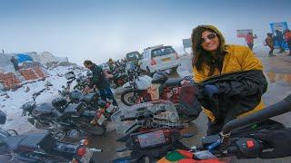 [ EP-9 ] LEH-DISKIT | SNOWFALL AT KHARDUNGLA PASS | K-TOP #airmotovlogs #KTM Adventure250