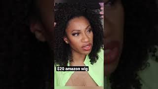 $20 Curly Amazon Wig #shorts #amazonfinds #curlywig #hairtutorial link in comments