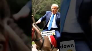 Trump Rides a Donkey… Then Falls down!  | Funny Moment#funny #ai #memes #trump #shorts #viral
