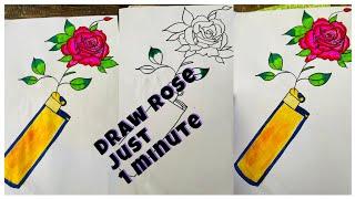 #paper drawing#how to draw original like rose flower#easy drawing#diycrafts #beautiful rose making