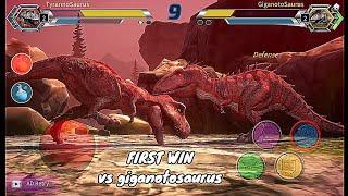 Dino roar battle gameplay vs giganotosaurus android mobile game on play store