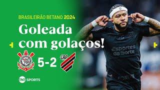 MEMPHIS DEPAY MARCA GOLAÇO DE FALTA, TIMÃO ATROPELA E SAI DO Z-4! CORINTHIANS 5X2 ATHLETICO-PR