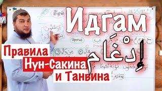 Урок № 8: «Идгам» (إِدْغَام) Слитное чтение / 2-ое правило Нун-Сакина и Танвина