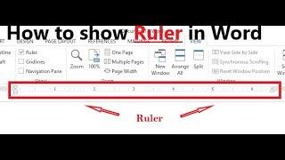 How to show Ruler and adjust page width in MS Word 2013