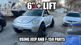 6" LIFT TURBO DIESEL VOLKSWAGEN BEETLE ON JEEP AND F-150 PARTS.