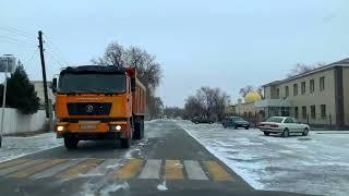 С первым снегом ! Прогулка по городу Уштобе